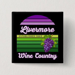 Livermore Wine Country Purple Green Stripes Grapes 15 Cm Square Badge