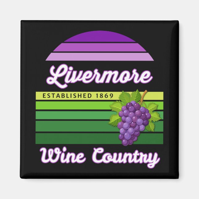 Livermore Wine Country Purple Green Stripes Grapes Magnet (Front)