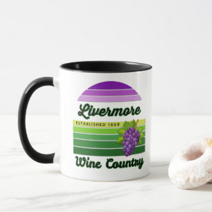 Livermore Wine Country Purple Green Stripes Grapes Mug