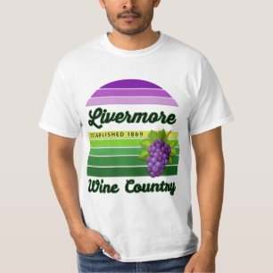 Livermore Wine Country Purple Green Stripes Grapes T-Shirt