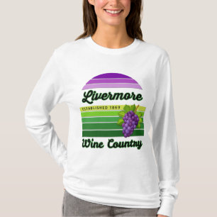 Livermore Wine Country Purple Green Stripes Grapes T-Shirt