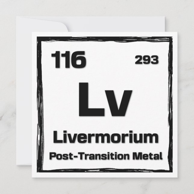 Livermorium (Lv) - Periodic Table of The Elements Card (Front)