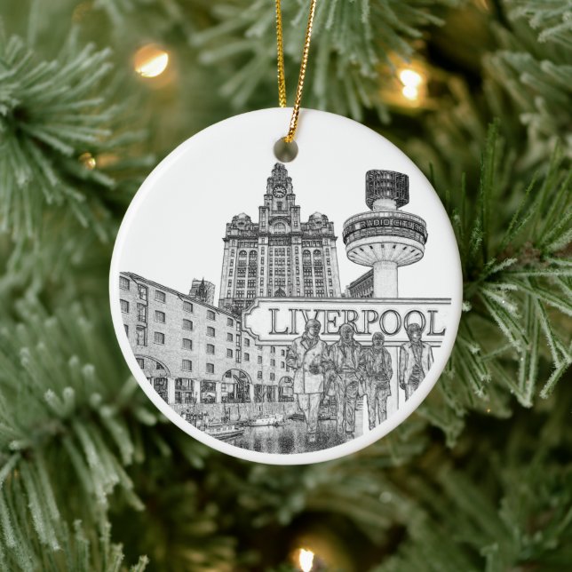 Liverpool Christmas Bauble Ceramic Tree Decoration (Tree)