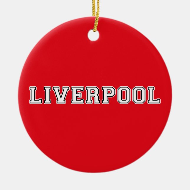 Liverpool England Ceramic Tree Decoration (Front)