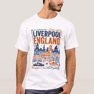 Liverpool England Maritime Mersey River Skyline Th T-Shirt