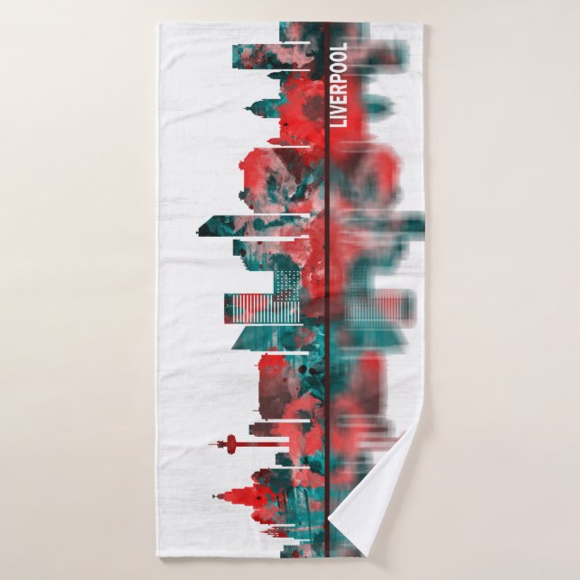 Liverpool England Skyline Bath Towel (Bath Towel)