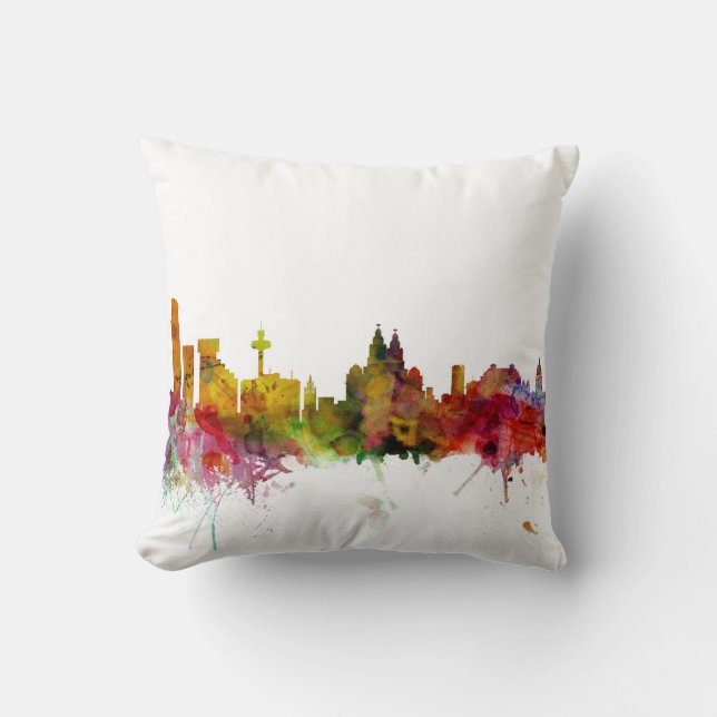 Liverpool England Skyline Cushion (Front)