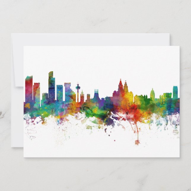 Liverpool England Skyline Invitation (Front)