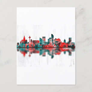 Liverpool England Skyline Invitation Postcard