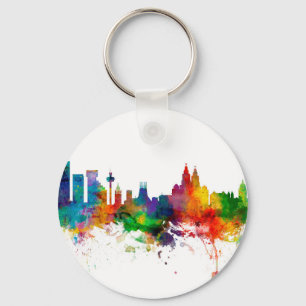 Liverpool England Skyline Key Ring
