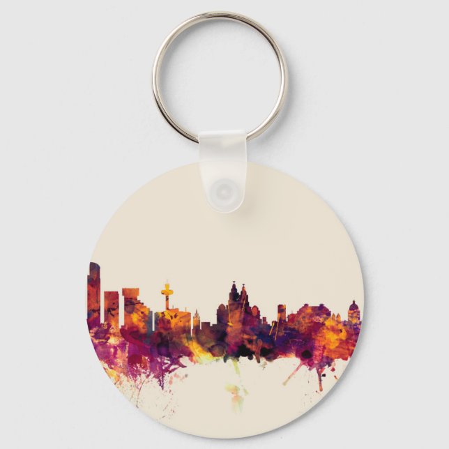Liverpool England Skyline Key Ring (Front)