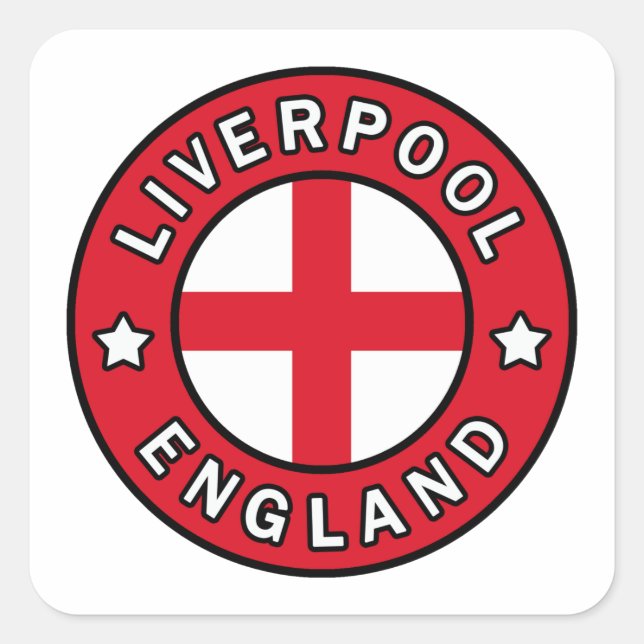 Liverpool England Square Sticker (Front)