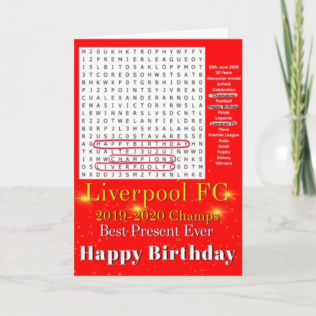 Liverpool Football birthday card (Front)