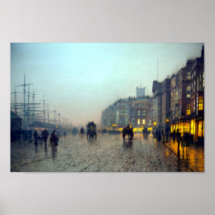 Liverpool from Wapping vintage painting Poster