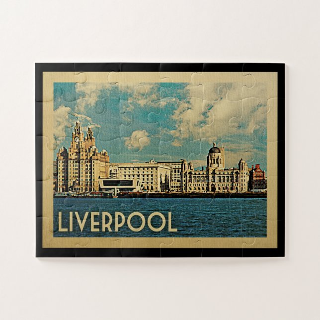 Liverpool Jigsaw Puzzle Vintage Travel (Horizontal)