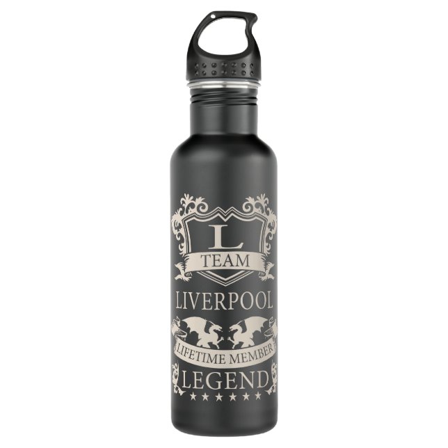 LIVERPOOL Last Name, LIVERPOOL family name crest 710 Ml Water Bottle (Front)