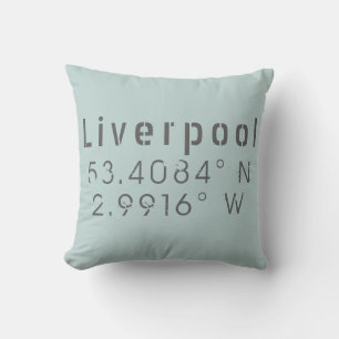 Liverpool Latitude Longitude Cushion