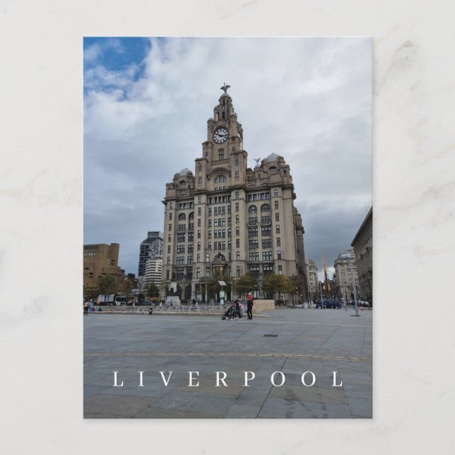 Liverpool Liver Building view postcard (Front)