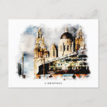 Liverpool Postcard in watercolour design