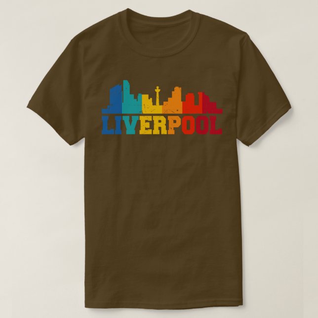 Liverpool Retro Skyline UK T-Shirt (Design Front)