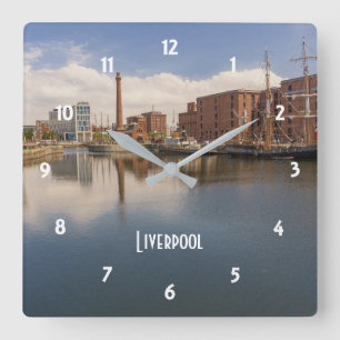 Liverpool Salthouse Dock Merseyside Travel Photo Square Wall Clock