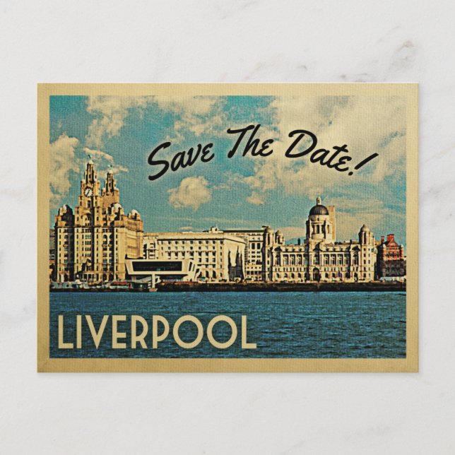 Liverpool Save The Date UK England Announcement Postcard (Front)
