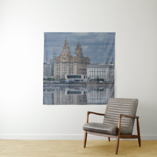 Liverpool Skyline Reflection Tapestry