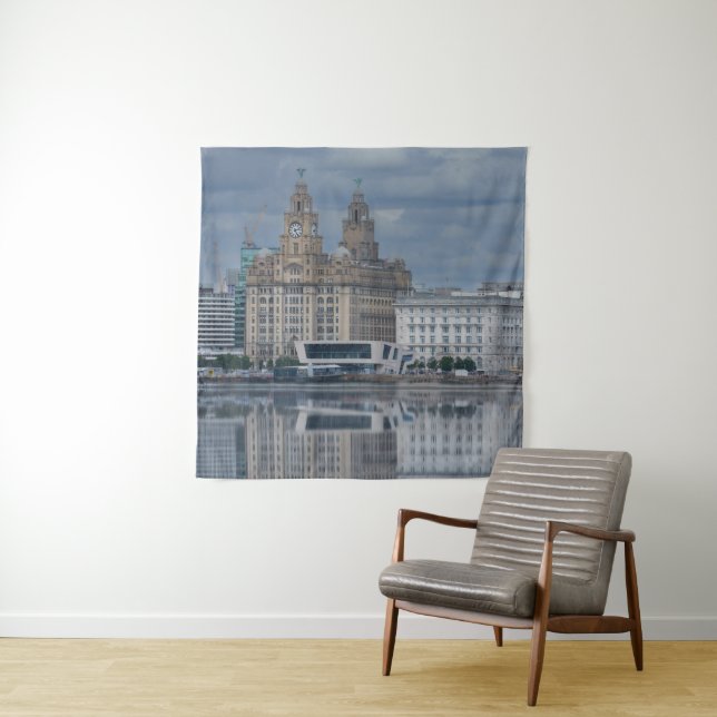 Liverpool Skyline Reflection Tapestry (In Situ)