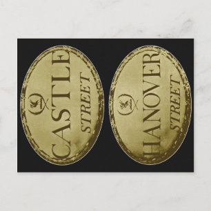 Liverpool Street Signs : Circa early 1800s Postcard