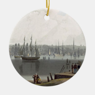 Liverpool, taken from the opposite side of the riv ceramic tree decoration