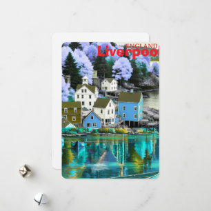 Liverpool Travel Postcard Art, Liverpool Travel Ar