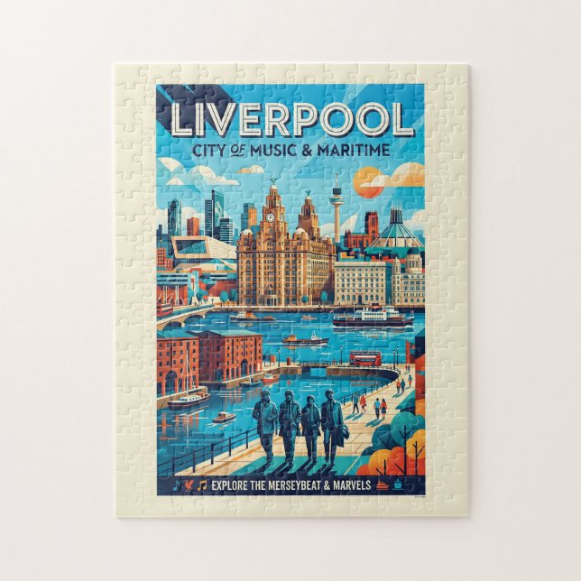 Liverpool Travel Poster Jigsaw Puzzle (Vertical)