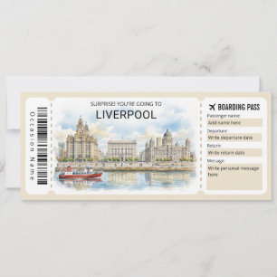 Liverpool Trip Boarding Pass Ticket Invitation