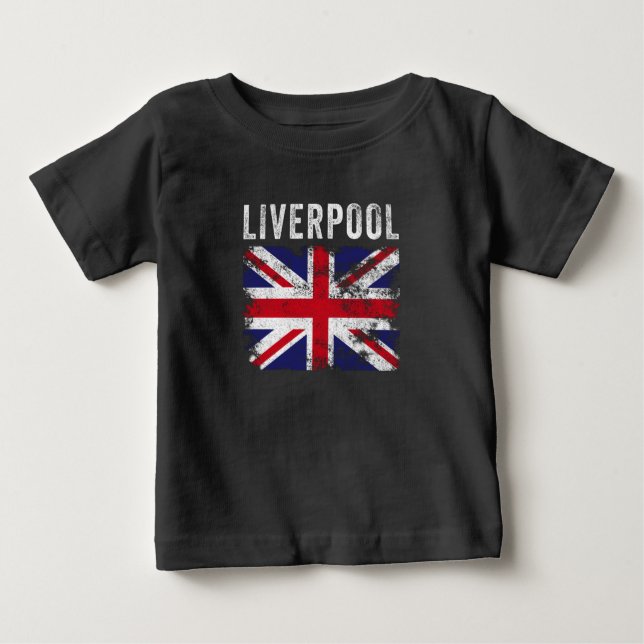 Liverpool UK Flag England Souvenir Baby T-Shirt (Front)