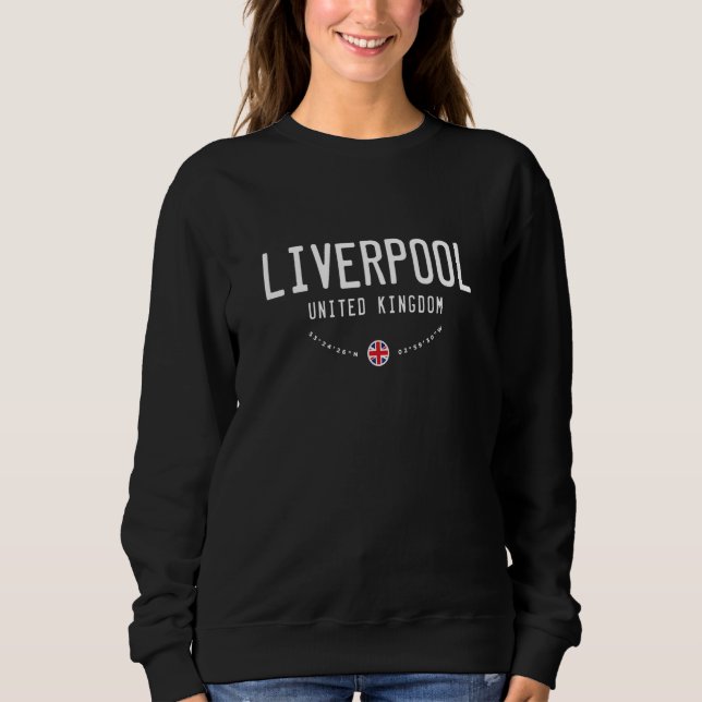 Liverpool Uk United Kingdom Flag Sweatshirt (Front)