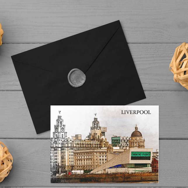 Liverpool United Kingdom City View Postcard (liverpool england uk postcard)