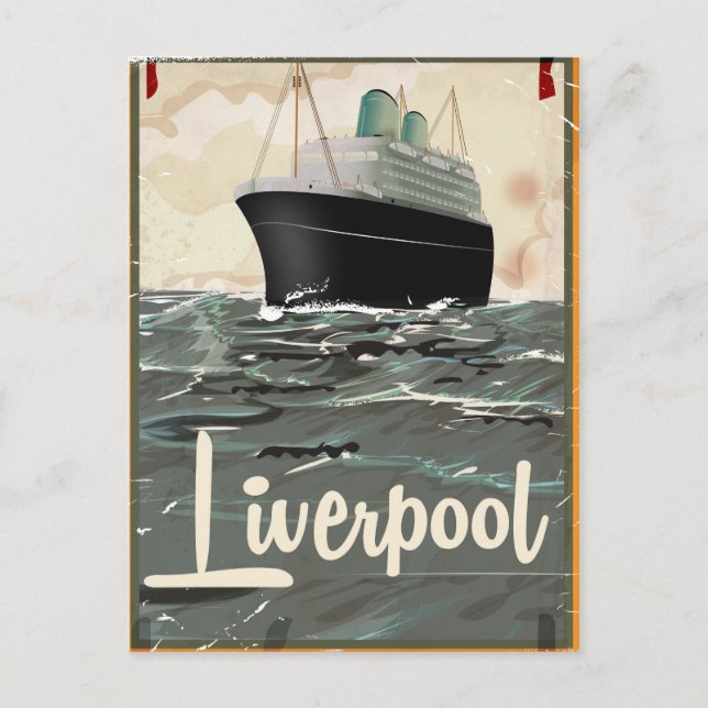 Liverpool Vintage Travel poster Postcard (Front)