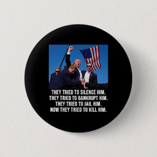 Lives Donald Trump Mug Shot - Never Surrender  6 Cm Round Badge