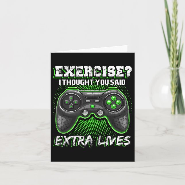 Lives Funny Video Game Controller Retro Gamer Boys Card (Front)