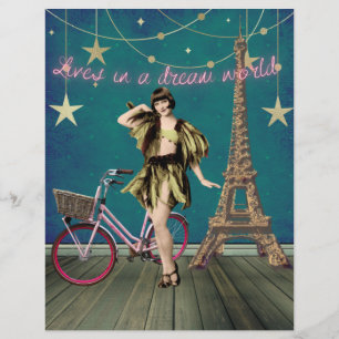Lives In A Dream World Funky Scrapbook Paper
