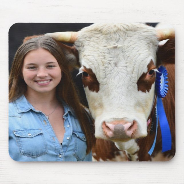 Livestock Show Cow Photo Customize Mouse Pad (Front)