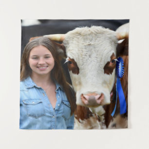 Livestock Show Cow Photo Customize Tapestry
