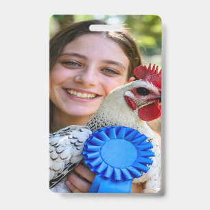 Livestock Show Poultry Photo Customise ID Badge