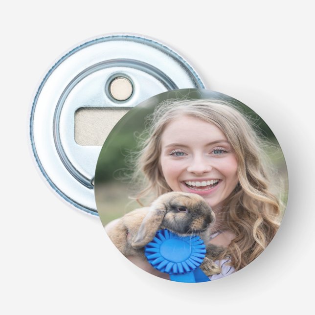 Livestock Show Rabbit Photo Customize Bottle Opener (Front)