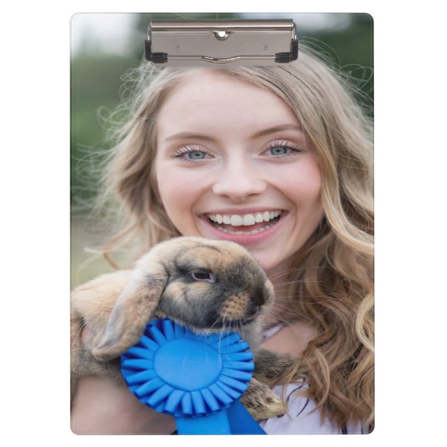 Livestock Show Rabbit Photo Customize Clipboard (Front)