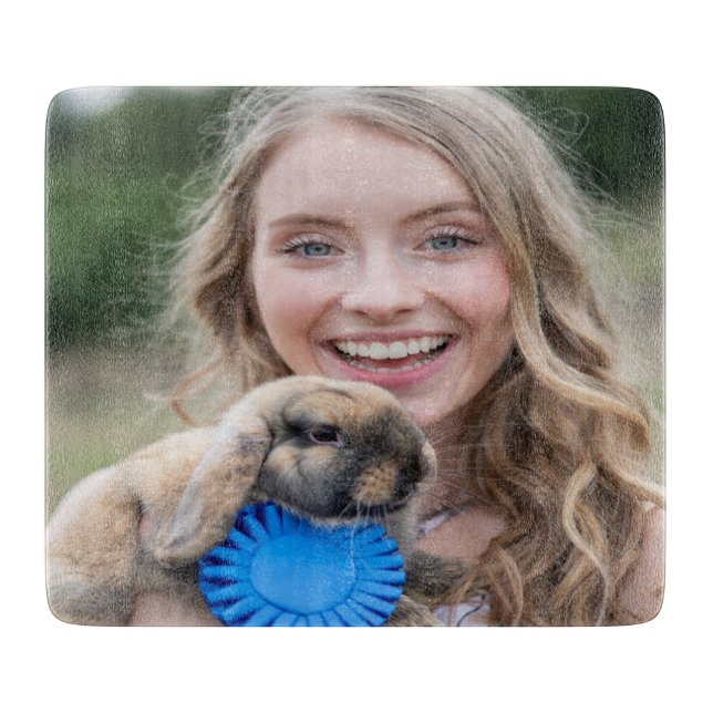 Livestock Show Rabbit Photo Customize Cutting Board (Front)