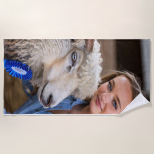 Livestock Show Sheep Photo Customize Beach Towel