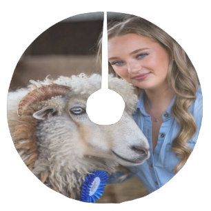 Livestock Show Sheep Photo Customize Brushed Polyester Tree Skirt