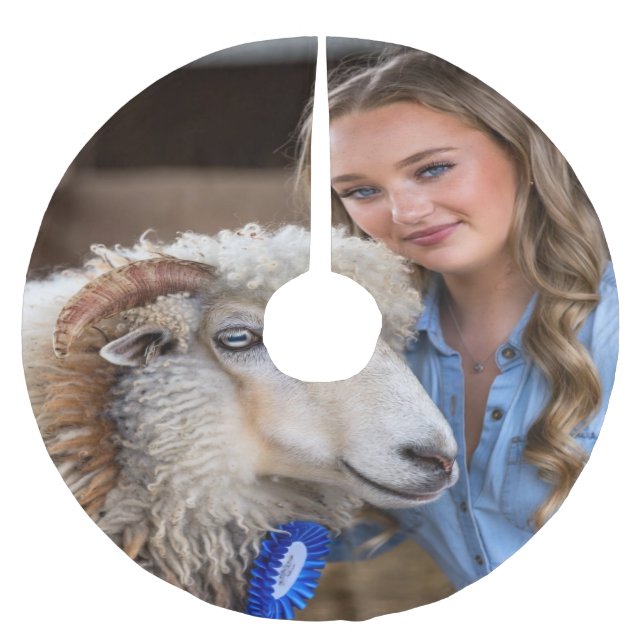 Livestock Show Sheep Photo Customize Brushed Polyester Tree Skirt (Front)