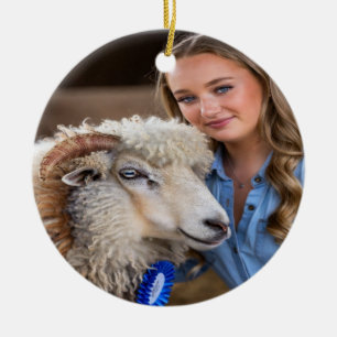 Livestock Show Sheep Photo Customize Ceramic Tree Decoration